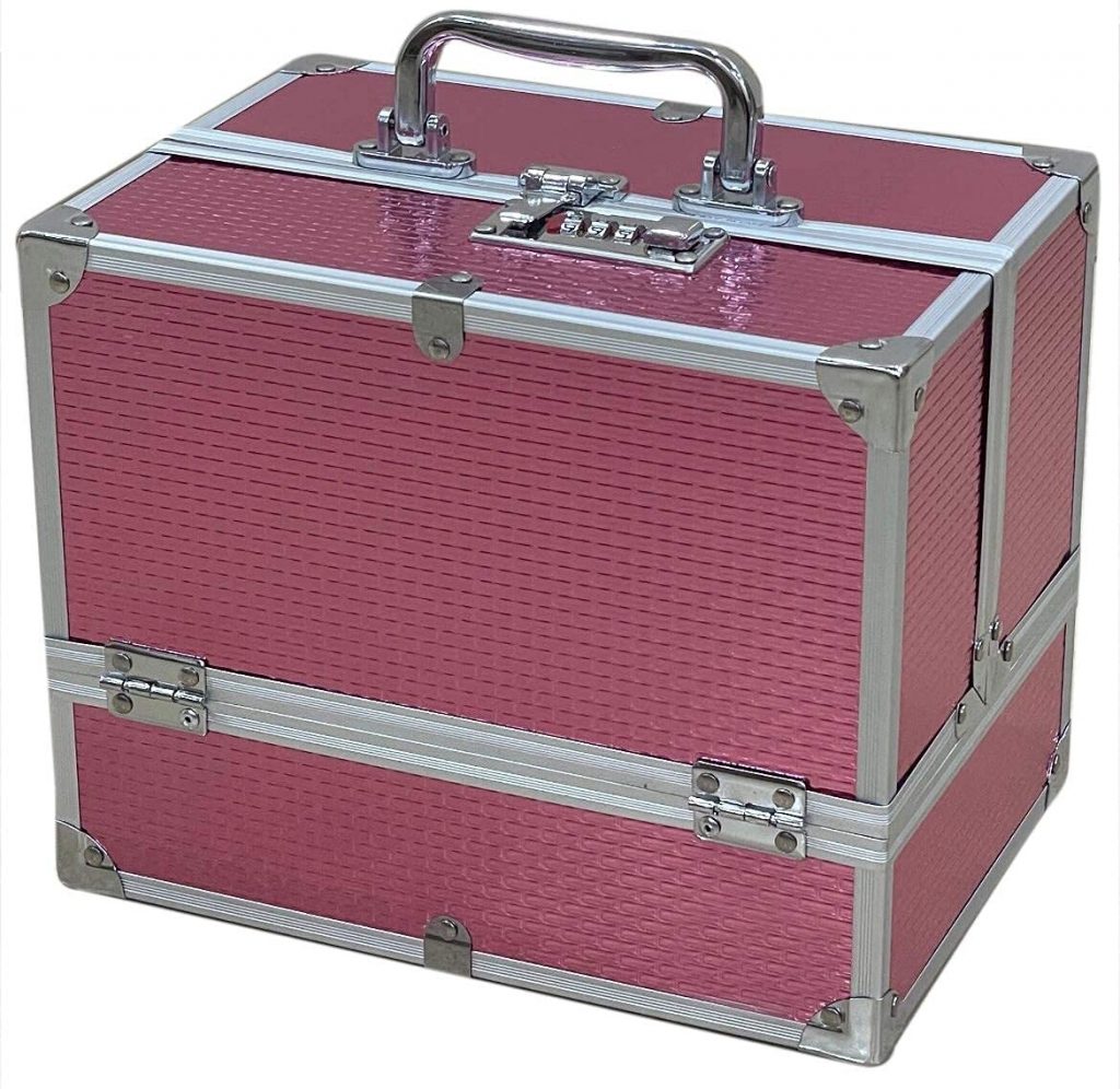 Professional Beauty Make Up Cosmetic Vanity Box/Case (Pink)